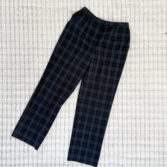 Sag Harbor Vintage Navy Plaid Pants - Picture 2 of 4
